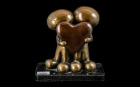 Doug Hyde Bronze Sculpture 'I Love You This Much II' edition number 195,