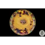 Royal Worcester - Superb Signed and Hand Painted Cabinet Plate ' Fallen Fruits ' Still Life -