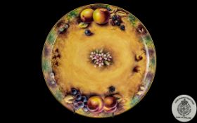 Royal Worcester - Superb Signed and Hand Painted Cabinet Plate ' Fallen Fruits ' Still Life -