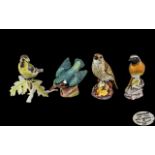 Royal Worcester Superior Quality Hand Painted Porcelain BIrd Figures of Larger Size ( 4 ) In Total.