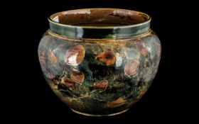 Large Doulton Art Pottery Planter decorated to the body with 'Autumn Leaves' pattern,