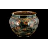 Large Doulton Art Pottery Planter decorated to the body with 'Autumn Leaves' pattern,