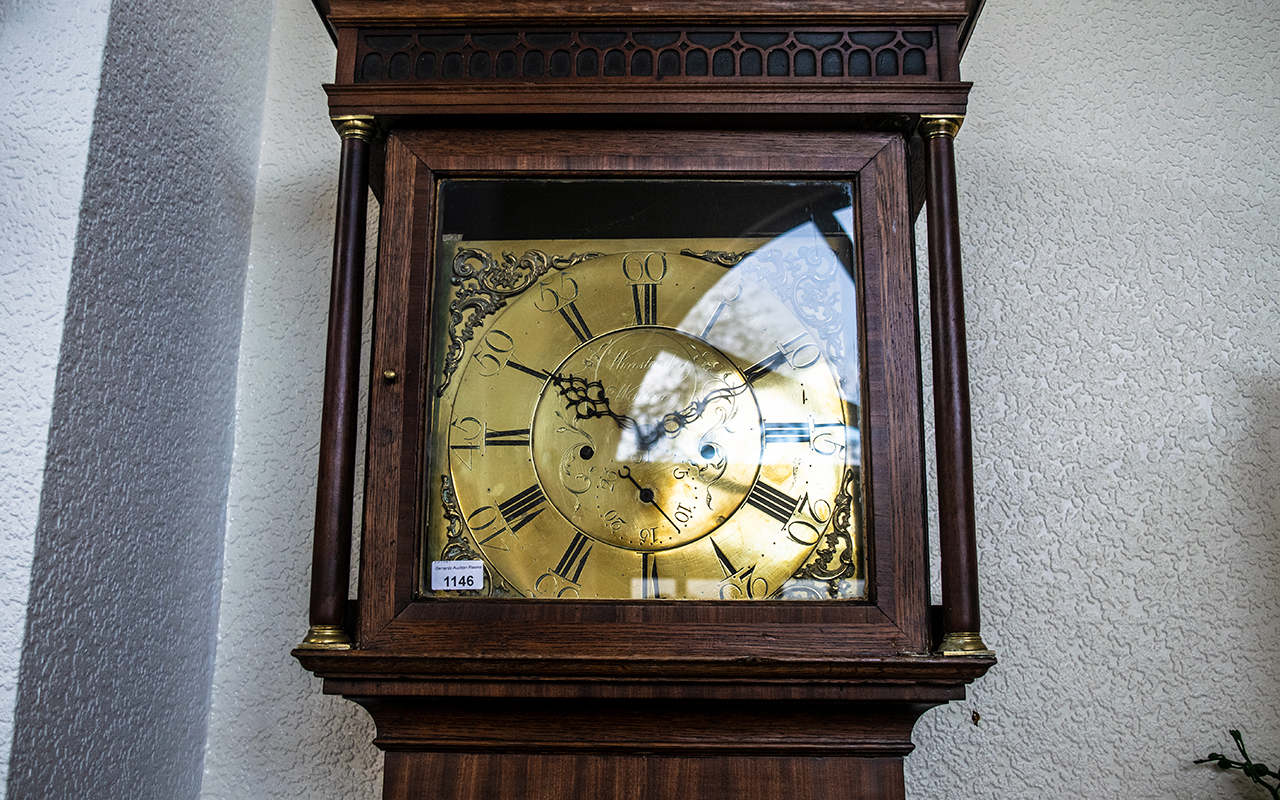 18th Century Oak Cased 30 Hour Long Case Clock, with 13" brass dial marked Winstanley, Walton. - Image 2 of 2