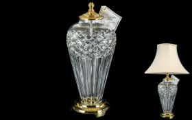 Waterford - Superb Quality and Elegant Looking Cut Crystal Belline Accent Lamp Base and Shade,