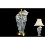 Waterford - Superb Quality and Elegant Looking Cut Crystal Belline Accent Lamp Base and Shade,