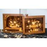 Two Various Marquetry Inlaid Panels of fine quality and similar style,