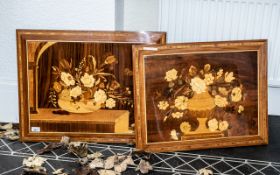 Two Various Marquetry Inlaid Panels of fine quality and similar style,