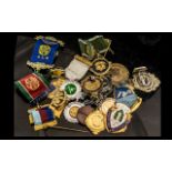 Collection of Sixteen Miscellaneous Enamel Badges and Masonic medals