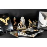Collection of Border Fine Art Figures, comprising an Owl on a wooden fence 7" tall,