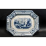 Antique Staffordshire blue and white platter titled "Corrella" by B & S Potters in England.