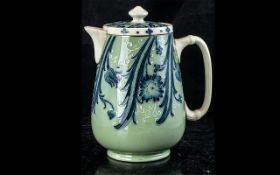 Large Macintyre Lidded Hot Water Jug ' Florian-Ware ' Full Stamps to Base. Approx 7.5 Inches High.