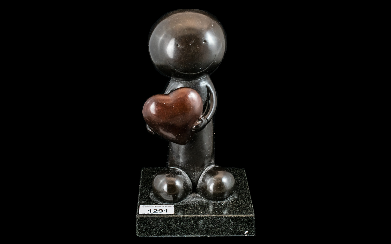 Doug Hyde Bronze Sculpture 'Giving You My Heart' edition number 194,