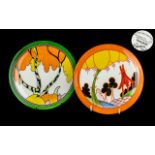 Two Wedgwood Limited Edition Plates in the Bizarre Collection Living Landscapes of Clarice Cliff,