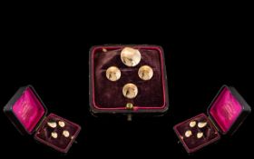 A Boxed Set of Four 9ct Gold Studs hallmarked for Birmingham E 1904 gross weight 3.3 grams.