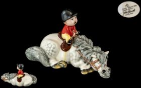 Beswick Thelwell Figure 'Kick Start' depicting a horse and young rider,
