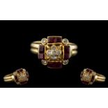 18ct Gold - Attractive Ruby and Diamond