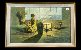 Print of an Oriental Lady with a Lamp, b
