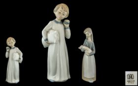 Lladro Figure of a Girl with a Pig Lladr