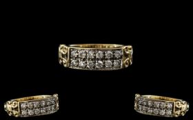 Ladies - Attractive 9ct Gold Diamond Set