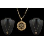 9ct Gold Pendant - Set with Sapphires of