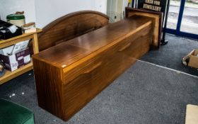A Mid Century Teak Bespoke Wall Hanging Sideboard with four frieze drawers above four cupboard