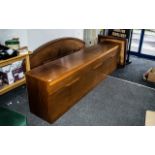 A Mid Century Teak Bespoke Wall Hanging Sideboard with four frieze drawers above four cupboard