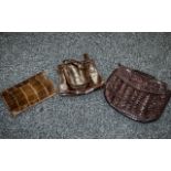 Brown Leather Reptile Skinned Bags / Purse. ( 3 ) In Total. A/F.