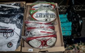 Rugby Interest - Collection of Brand New Rugby Balls, comprising four Gilbert Training Balls size 5,