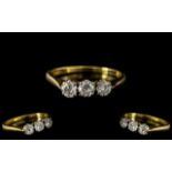 18ct Gold Diamond Ring, 3 Round Brilliant Cut Diamonds In Claw Settings, Fully Hallmarked,