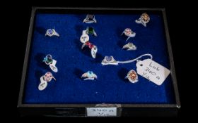 Great Collection of 925 Silver Different Coloured Stones Rings. All Stamped 925.