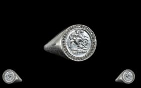 Silver Signet Ring. Silver Signet Ring, lovely condition throughout. Ring size U.