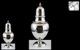 George V - Excellent Quality Sterling Silver Globular Shaped Sugar Sifter,