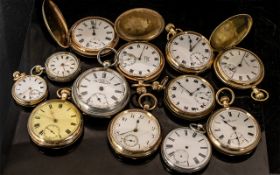 A Collection of Nine Open Faced pocket Watches and Three Full Hunters makes to include, Waltham,