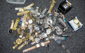 A Quantity of Gold and Silver Plated Wristwatches to include, Oriando, Andre Francois, Geneva,