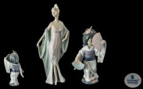 Lladro Hand Painted Pair of Porcelain Figures. Comprises 1/ Sophisticate, Model 5787.