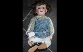 Vintage German Heubach Bisque Head Fully Joined Articulated Body Doll.