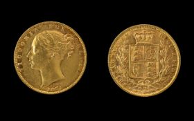 1871 Queen Victoria Young Head Shield Back Full Sovereign, 22ct Gold.