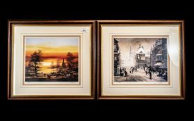 Two Limited Edition Signed Braaq Prints by Brian Shields, one a Fabulous northern street scene