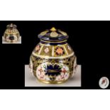 Royal Crown Derby Old Imari Pattern - Small Pot Pourri Lidded Vase. Date 1912.