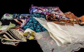 Lovely Collection of Scarves / Handkerchief / Various Sizes and Decoration, Includes Lace and