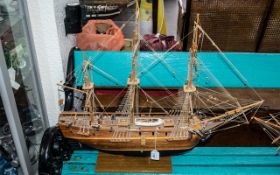 An American Galleon Model Ship 'Bounty', realistically modelled and well made,