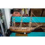 An American Galleon Model Ship 'Bounty', realistically modelled and well made,