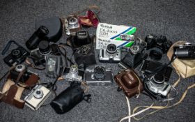 A Collection of Cameras, to include a Kodak, Nikon, boxed brownies, Kowa, Minolta Dynax 500si,