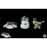 Rosenthal Superb Trio of Hand Painted Porcelain Birds and Lobster Figures ( 3 ) In Total.