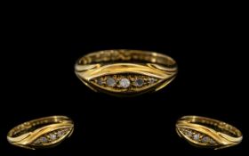 18ct Gold Ladies Dress Ring, 5 Illusion Set Round Brilliant Cut Diamonds, Fully Hallmarked,