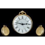 18ct Gold - Detached Lever Key-Wind Open Faced Pocket Watch. Serial No 21065. Stamped 18ct.