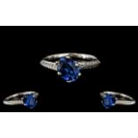 18ct Gold Ladies Tanzanite and Diamond Dress Ring,