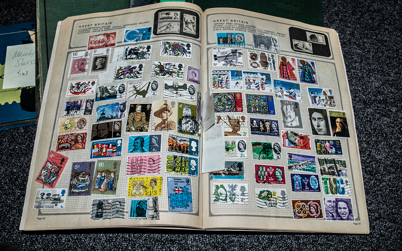 Selection of Seven Varied Stamp Albums with varied contents. - Image 2 of 4