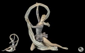 Nao Figure Depicting a Ribbon Dancer, height 13" x 12".