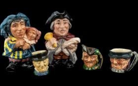 Three Miniature Royal Doulton Toby Jugs, including Robin Hood No.6541, and two others, together with